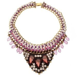 Luxe purple and gold statement necklace
